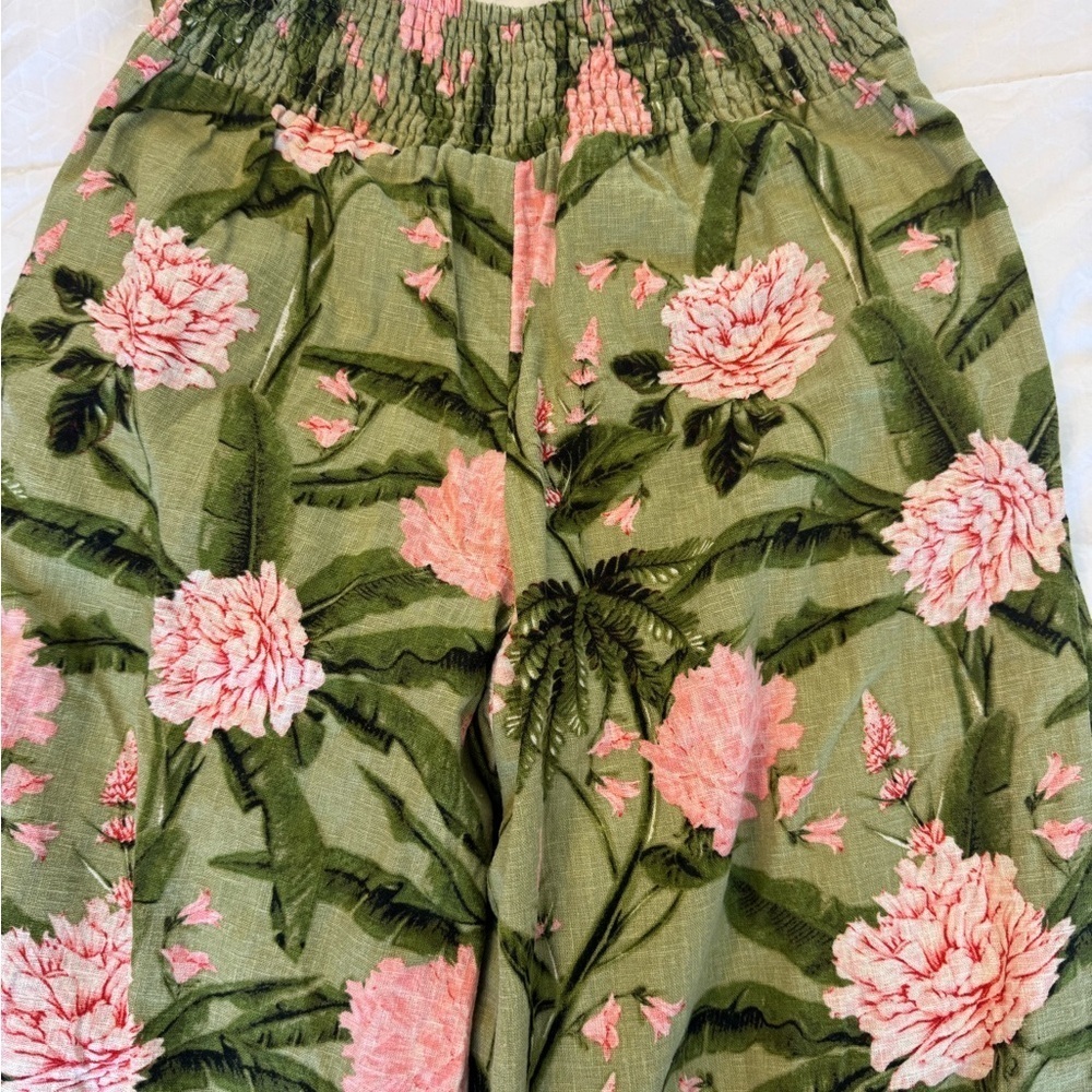 Agua Bendita Green and Pink Wide Leg Pants - Picture 3 of 5
